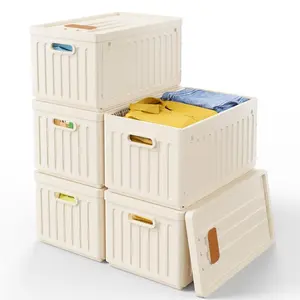【Clearance】Raybee Stackable Plastic Storage Bins with Lids Clothes Containers,Durable Collapsible Closet, Garage, Totes, Tubs Boxes Organizer