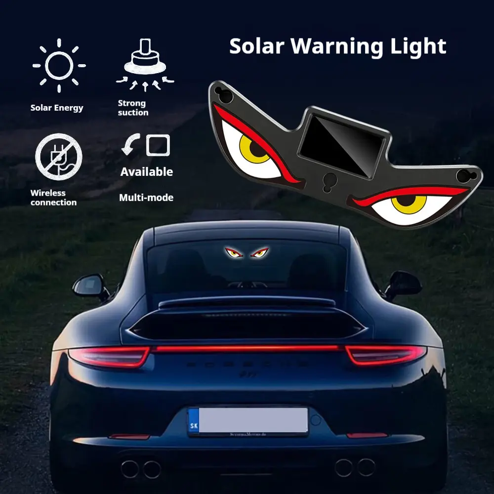 DIYCOM Dynamic LED Rear Window Display - Vampire Devil Eye Design Panel, Scrolling Message Screen, USB-Powered Night Driving Ambient Light, Universal Mount Car Accessory, Vehicle Accessory, Cool Car Stuff for Side Glass Decoration Gift, Car Accessories ca