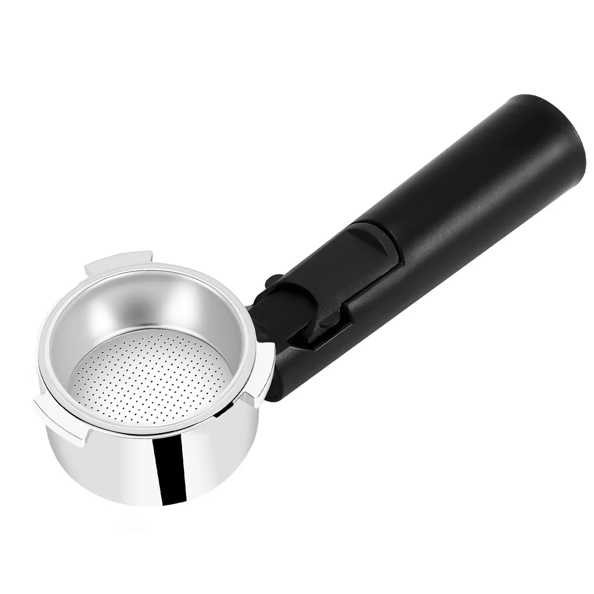 51mm Stainless Steel Bottomless Coffee Portafilter, Silver-Plastic-Aluminium Professional Coffee Maker Accessory for US Users
