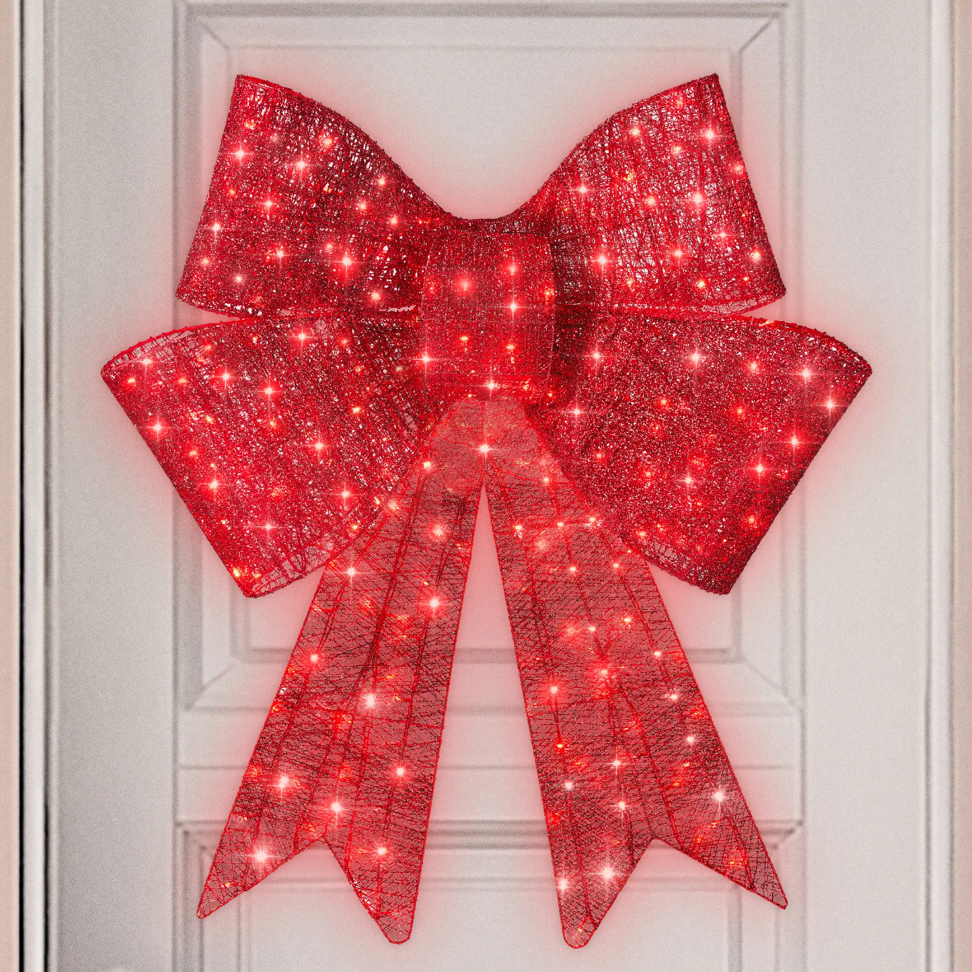 Best Choice Products Pre-Lit Christmas Bow, Large Outdoor LED Lighted Holiday Décor w/ 8 Light Functions, Hook Best Choice Products Pre-Lit Christmas Bow, Large Outdoor LED Lighted Holiday Décor w/ 8 Light Functions, Hook
