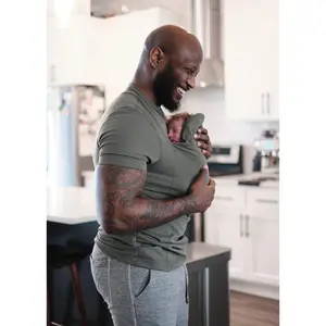 Fern Lalabu Dad Shirt | Hands-Free Baby Carrier for Dad with Kangaroo Pouch | Engineered for Bonding, Safety, & Comfort for Newborns Up to 15 Lbs.