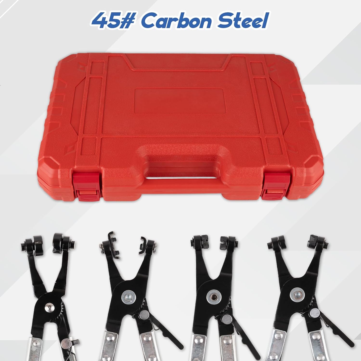 9PCS Hose Clamp Pliers Set Hose Clamp Removal Tool for Automotive Coolant Radiator Heater with Flexible Wire Long Reach Hose Clamp and Flat Band Pliers