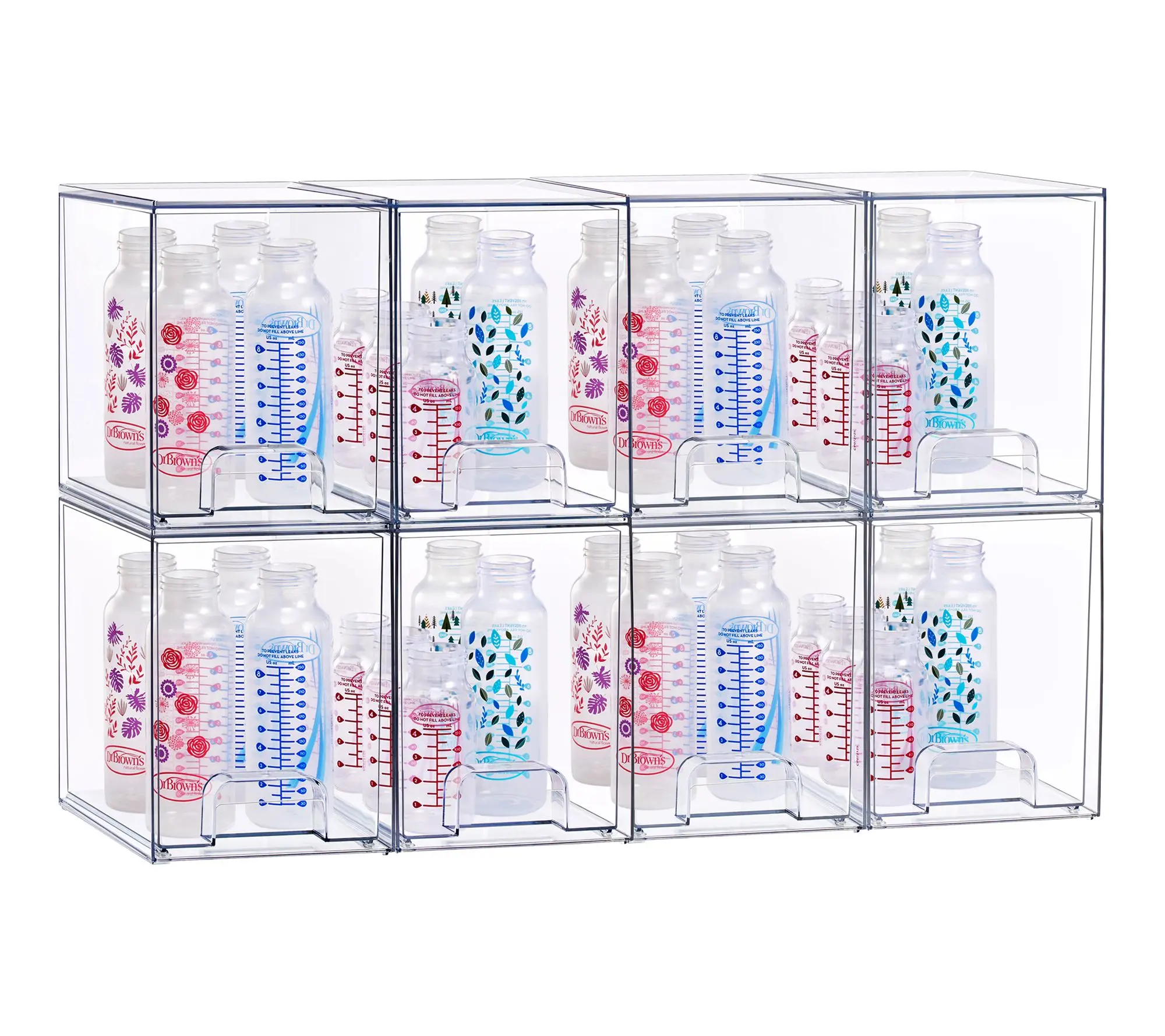 Sorbus Stackable Acrylic Storage Drawers Clear Bins - 8 Pack