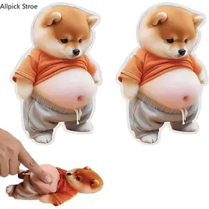 2/4/6PCS Cute 3D Shiba Inu Door Stopper Wall Protectors, Self-Adhesive Soft Rubber Door Bumpers for Walls, Cabinets, Refrigerators and Doorknobs, Noise Reduction Anti-Collision Pads for Home, Apartment and Office Decor