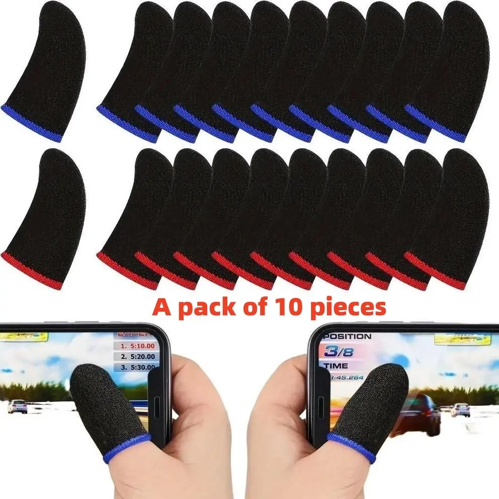10pcs Carbon Fiber Gaming Finger Sleeves, Anti-Slip Sweatproof Breathable, for Phone, Switch, Game Controller, Gaming Accessories, Gaming Items, Gaming Stuff, Father's Day Gift