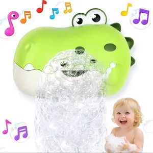 Baby Bath Toys, Rechargeable Design Dinosaur Theme Bath Bubble Machine with Music Feature, Bathtime Bathtub Toys for Toddlers Birthday Gift, Bath Dino Bubble Maker Toys for Kids Ages 1-3 4-8 (Green), Fun, Bubble Generation