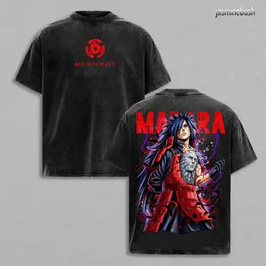 Madara Uchiha "Wake Up To Reality" Vintage Washed Graphic Tee | Sharingan Rinnegan Oversized Anime Shirt | Naruto Streetwear Apparel