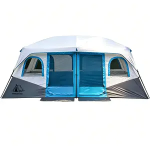 12 Person Large 2 Room Tent Instant Cabin Oxford Fabric Weatherproof Full Rainfly Carry Bag for Family Camping Outdoor Car Camping Backpacking Family & Friends Backyard Party Glamping Camping Essentials & Accessories Mother's Day Father's Day Gift