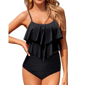 Holipick Tankini Swimsuits for Women Two Piece Bathing Suits Ruffle Tops with High Waisted Bottoms Bikini Sets for Teen Girls