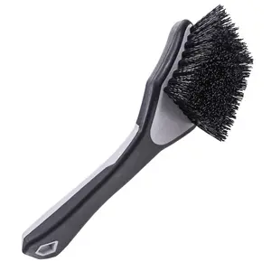 VIKING Tire Brush, Scrub Brush for Cars with Low Profile Tires, Brush for Car Detailing Kit, Grey with Black Bristles, 9.3 x 2.5 x 2.5 inch