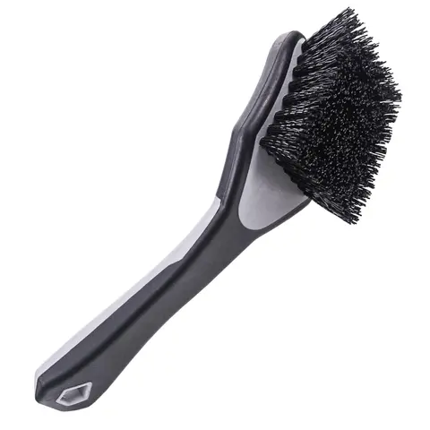 VIKING Tire Brush, Scrub Brush for Cars with Low Profile Tires, Brush for Car Detailing Kit, Grey with Black Bristles, 9.3 x 2.5 x 2.5 inch