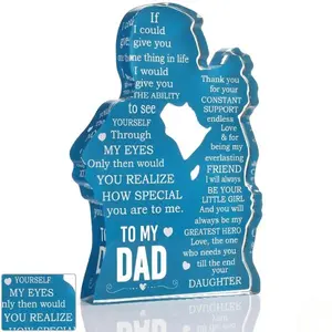 Father's Day Gift Cool Gifts for Dad from Daughter Christmas Gifts for Dad Birthday Present Ideas for Father Daddy New Dad Bonus Dad Stepdad Best Dad Ever Gifts Father's Day Gifts Dad Desk Decor Acrylic Plaque Sign