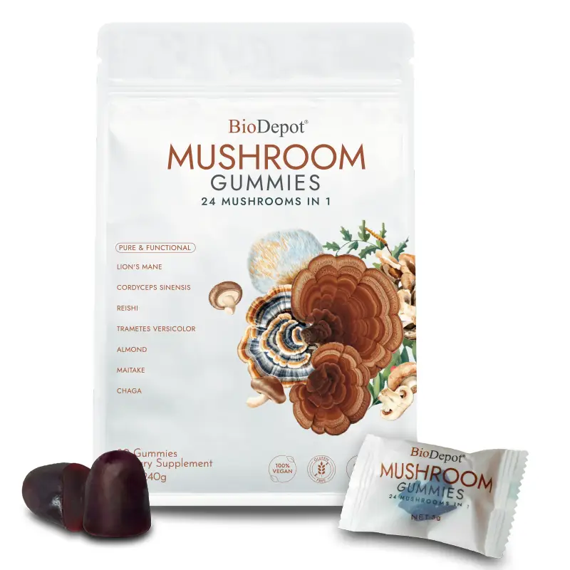 Biodepot 24 in 1 Male Enhancement Supplement, Men's Reishi, Lions mane mushroom, Muscle Growth, Energy, Power, Strength, Recovery 2 Months