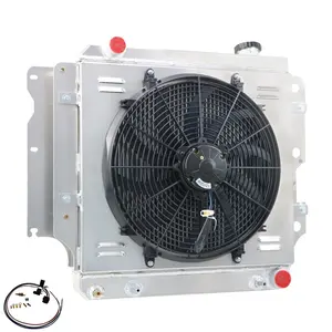 Alloyworks 4 Row Radiator with Shroud Fan Relay For 1987-2006 Jeep Wrangler TJ,YJ Chevy V8
