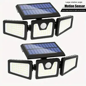 2-Pack Solar Outdoor Lights, LED Motion Sensor IP65 Waterproof Outdoor Security Lamps