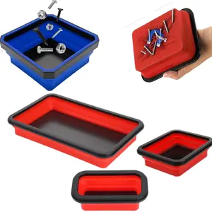 Magnetic Storage Box Set, Toolbox Storage Box, & Blue Magnetic Organizer for Screws, Nuts, Bolts, Small Metal Parts, Automotive Repair Tool Holder