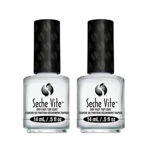 Seche Vite Dry Fast Top Coat for Nail Polish and Manicure 0.5 oz 2-pack 14 mL Quick-Drying Formula Essential Nail Care Solution