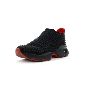 Pre-owned Christian Louboutin Men's Spike Sock Sneakers Spiked Neoprene by Rebag