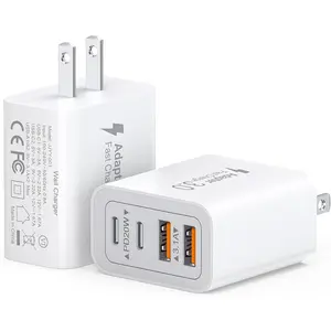 40W USB C Charger Block, 2-Pack 4-Port Type C Fast  Brick Dual PD&QC Wall Plug Adapter Compatible for  16/15/15 Pro/ 15 Pro Max/14/13/12, iPad, Airpods, iwatch,  Galaxy