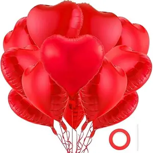 Red Heart Balloons 12Pcs 18 Inch Red Heart Shape Balloons for Valentine's Day Wedding Decorations