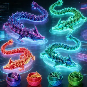 3D Printed Dragon Easter Basket Stuffers Surprise Egg,Articulated Crystal Dragon in Egg,Executive Dragon Fidget Desk Toys,Christmas Decorative Easter Egg Fillers Gifts for Boys Kids