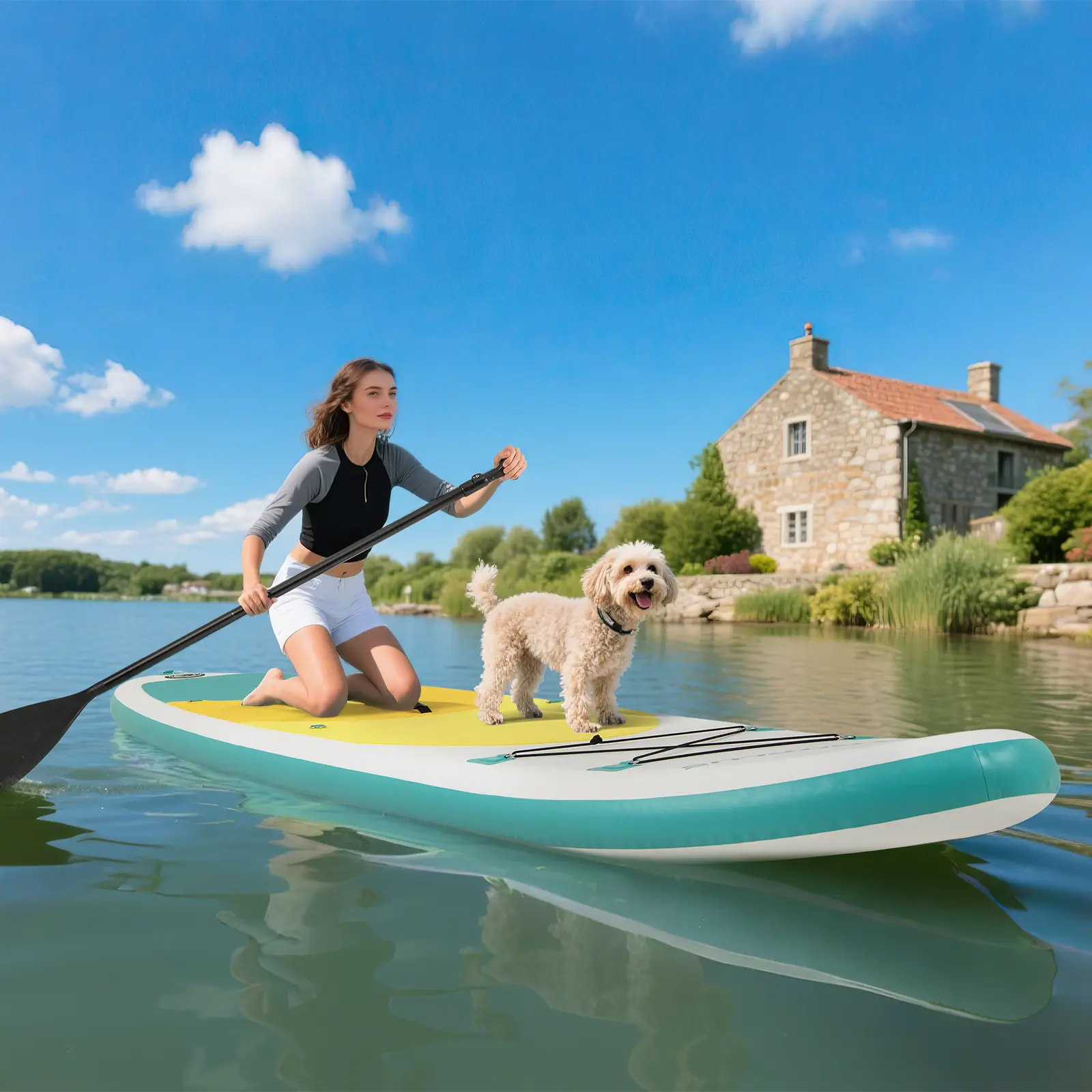 COSTWAY - 11 Feet Premium SUP Inflatable Stand Up Paddle Board-L