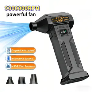 Portable Turbine Jet Blower，9000000RPH High-Power Snow Blower/Snow Remover,6000mAh battery pack，USB-C Fast Charging, 5 wind speed modes. Suitable for Dust Removal (cars/computers), Snow Pile Clearing, and Leaf Blowing.Cleaning tools