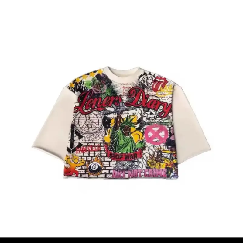 Street Struggle for Freedom Personalized Graffiti Printed T-shirt with Unique Artwork and Bold Statements