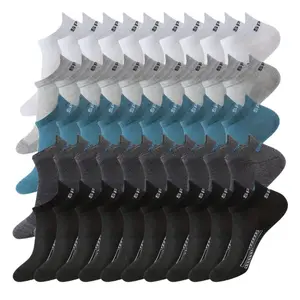 Men's 50-Pair Low-Cut Ankle Socks - Breathable Polyester Activewear, Plain Anti-Odor Athletic Sweat Control Sports Socks for Everyday Wear
