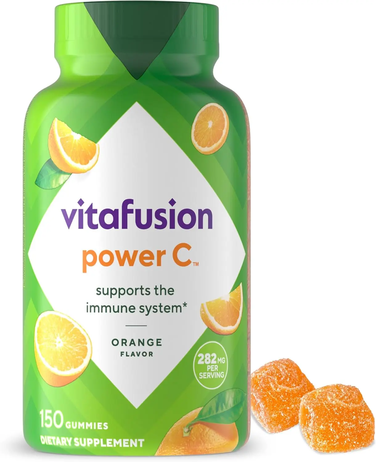 Vitafusion Power C Vitamin C Gummies for Immune Support Orange Flavored 282 Mg 50 Day Supply 150 Count Natural Flavor Dietary Supplement Sweet Healthcare
