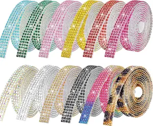 Rhinestone Ribbon Self Adhesive  Rhinestones, 12-Rolls Bedazzling Strips, 12-Yard Rhinestone Strips for DIY Craft, Rhinestones for Crafting