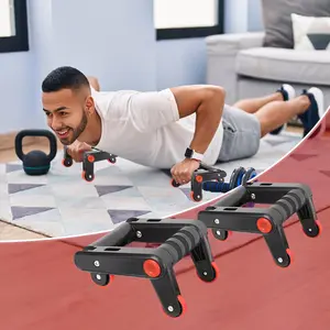 Multifunctional Abdominal Trainer, 3-in-1 Ab Roller Kit with Knee Pads, Portable Ab Workout Equipment for Abdominal Exercises, Push-ups, Home Gym Workouts