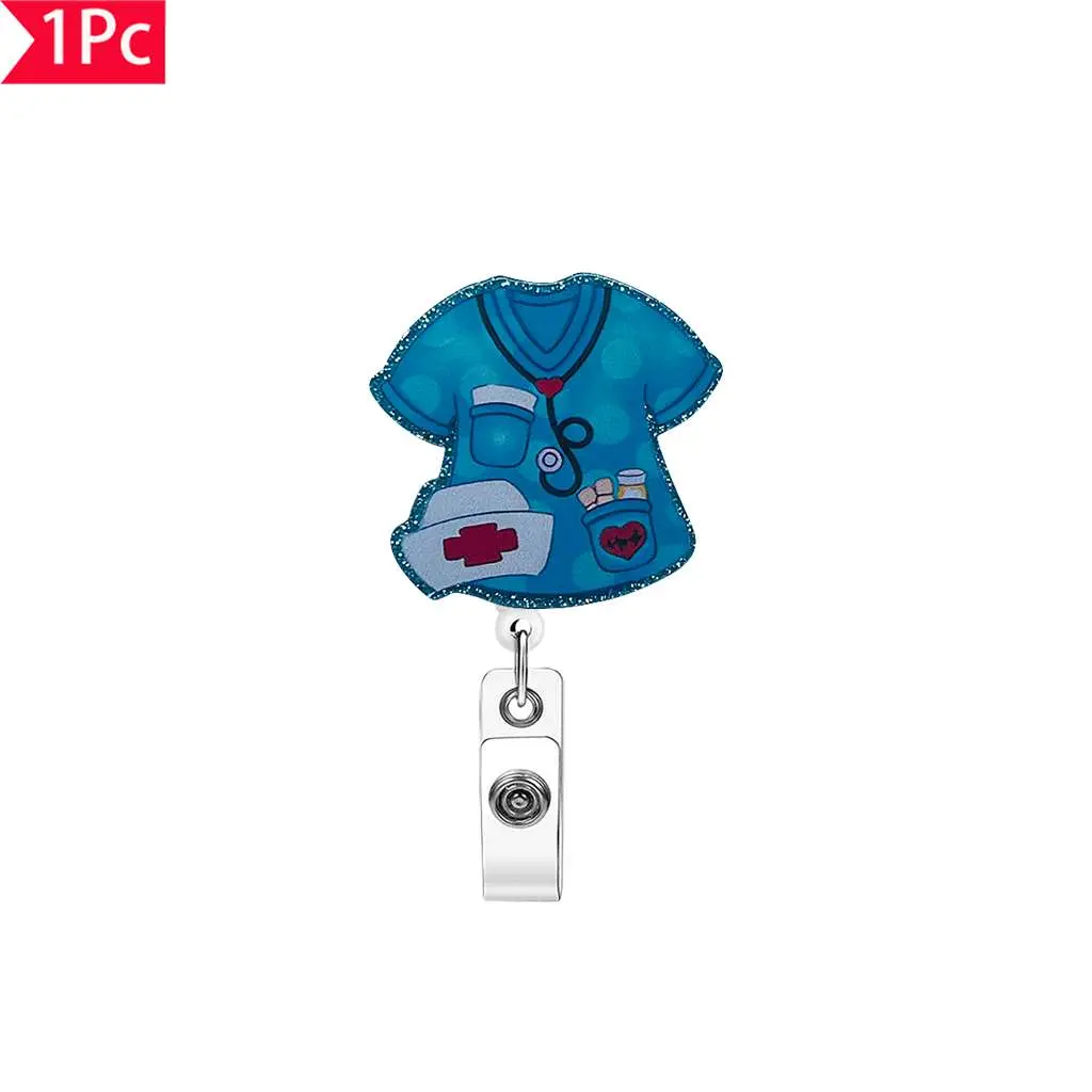 1PC Creative Nurse Uniform Styling Badge Buddy Nursing Expansion Buckle Chest Badge Clip Medical Theme ID Buckle Work Badge Clip, Gift for Nurses, Badge Reels