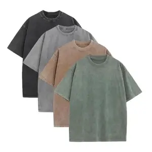 1/4 Pack Oversized Tshirts Unisex Gym Vintage Heavyweight T Shirts Cotton Workout Acid Wash Baggy Tees