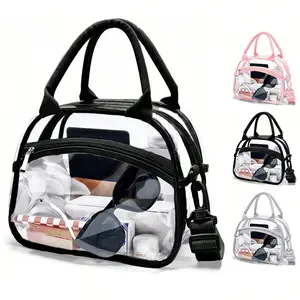Transparent Handbag With Adjustable Shoulder Straps, Suitable For Use In Work, School,  Travel, Concerts, Gyms, And Gyms, Unisex, Made Of Thick And Transparent PVC Material, Durable And Reliable Handbag. Crossbody Messenger Bag