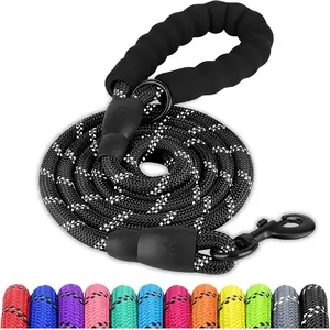 Dog Leash 6 Feet Comfortable Foam Handle High Reflective Silk Rope Durable Material Suitable for Medium Large Dogs Width 1/2 Inch