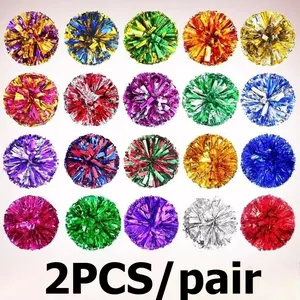 A Pair Cheerleader Pom Poms 30cm Cheerleading Pompoms Ring Style Team Sports Pompom Girls Game Big Match Cheering Hand Flower Cheerleading Accessories