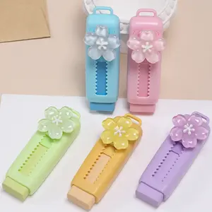 1/5pcs Cute Flower Durable Push-Pull Macaron Eraser for Art, Writing, and Painting - Easy Slide School and Office Supplies, Convenient, Art Materials