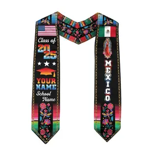 Personalized Mexican Graduation Sash, Mexican Flag Graduation Sash, Mexican Stole, Mexico Graduation Stole 2025, Custom Name & School Stole