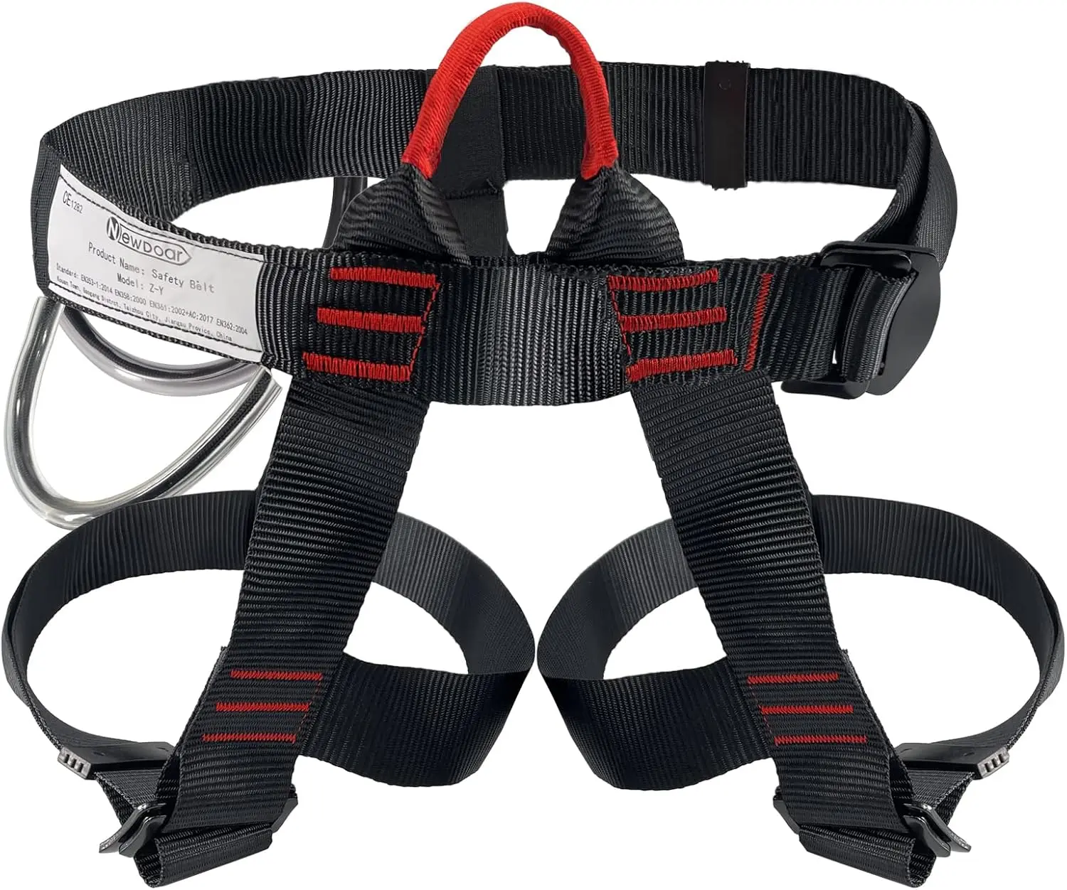 NEWDOAR CE Certified Half-Body Climbing Harness, Lightweight Adjustable Polyester Gear for Rock Climbing, Mountaineering, and Outdoor Activities, Safety Belt