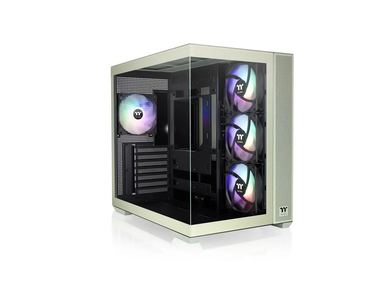 Thermaltake View 380 TG ARGB Matcha Green ATX Case; 4x120mm ARGB Fans Included; Supports Hidden-Connector Motherboard; Front & Side Dual Tempered Glass Panel; CA-1Z2-00M1WN-00; 3 Year Warranty