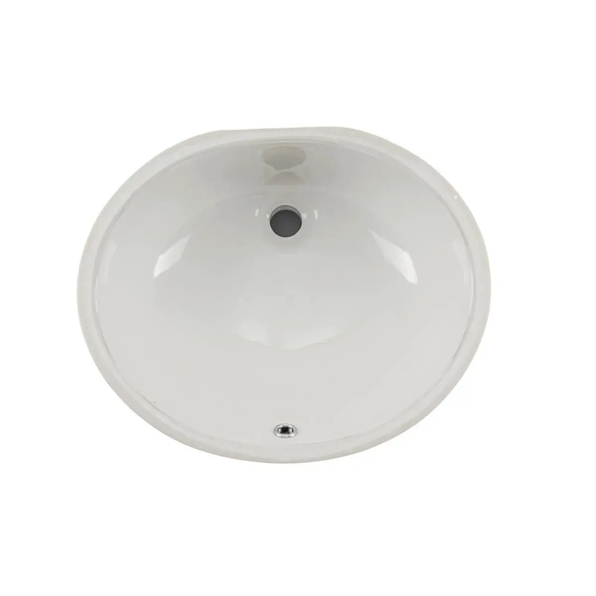 19 in. Oval Ceramic Undermount Single Bowl Bathroom Sink, ADA Compliant, Bisque Finish, Includes Mounting Hardware, Offset Towards Back, With Overhang Cutout Template