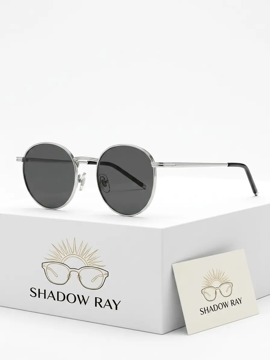 Unisex Retro Small Round Sunglasses, Thin Silver Metal Frame UV400 Protection Classic Circle Shades Lightweight Fashion Sun Glasses for Driving Beach Outdoor