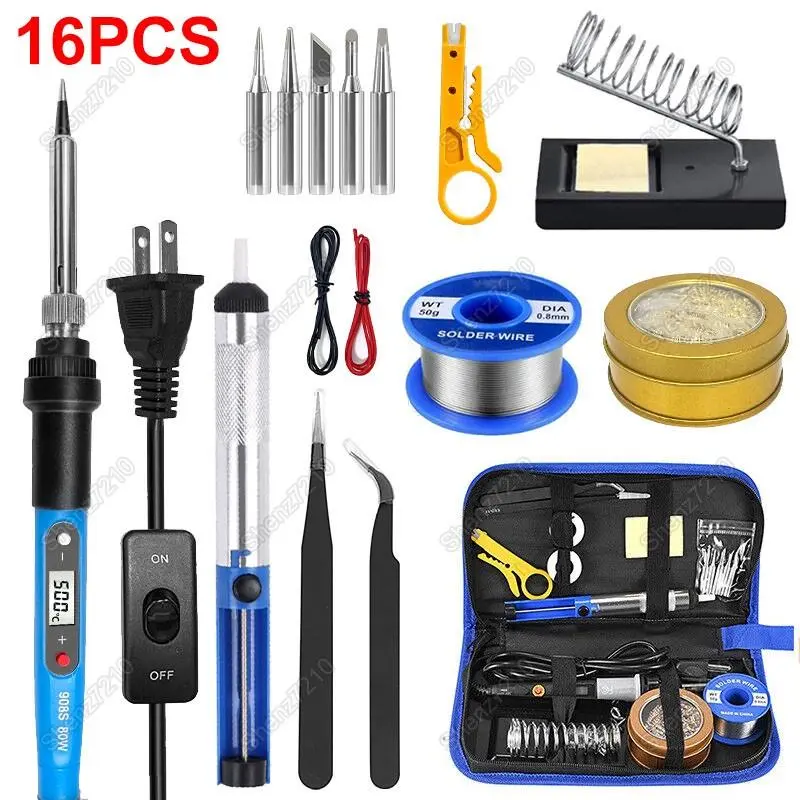 80W Instant Heat Soldering Iron Kit - Complete Set with Welding Gun, Solder Wire & Desoldering Pump |   60s Ready Parts Metal