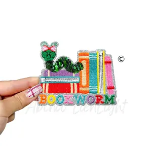 Bookworm Sequins Teacher Patch - Small