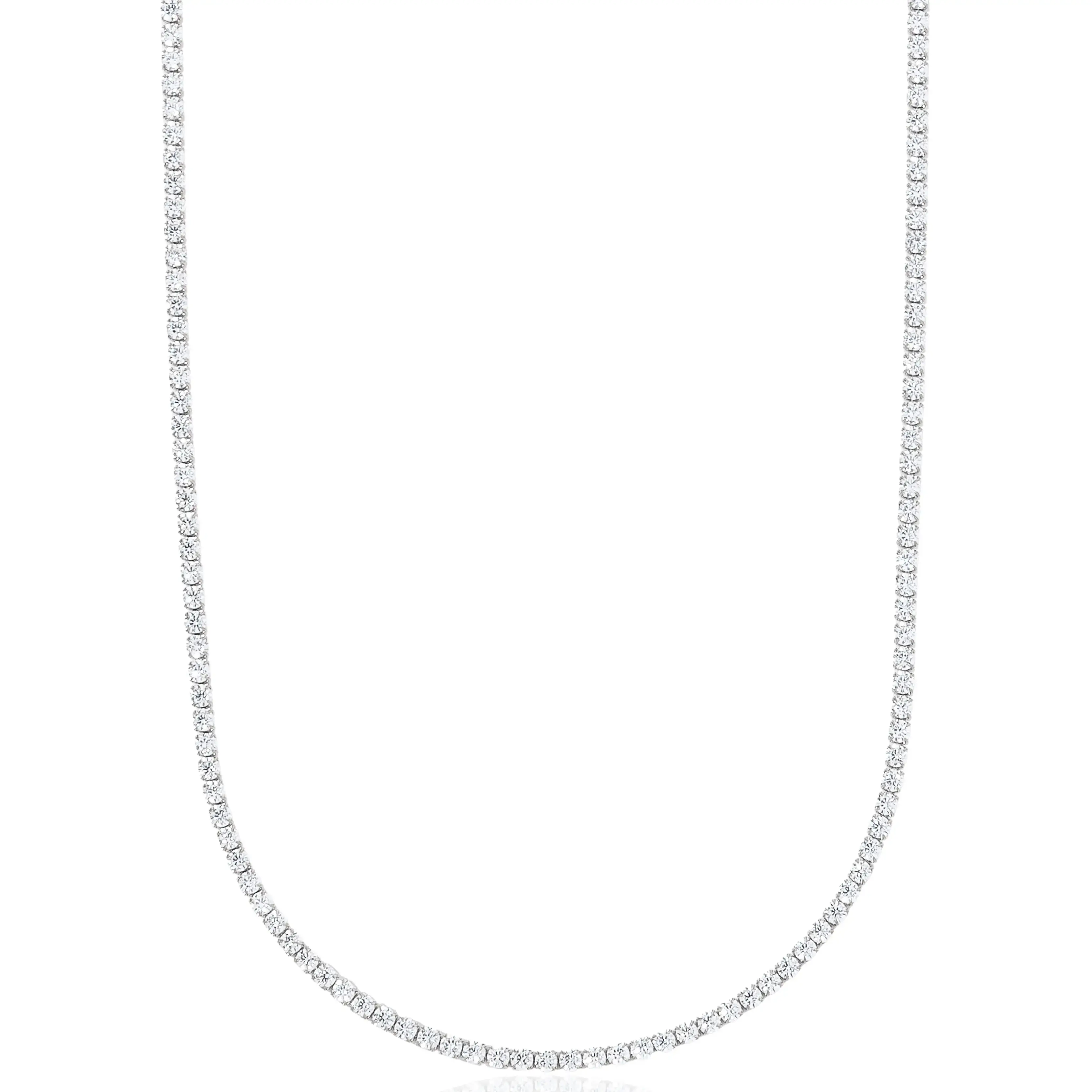 Simulated Diamond Tennis Necklace for Women, Classic 18"/20"/22" with Secure Box Clasp Safety Latch – Trending Jewelry