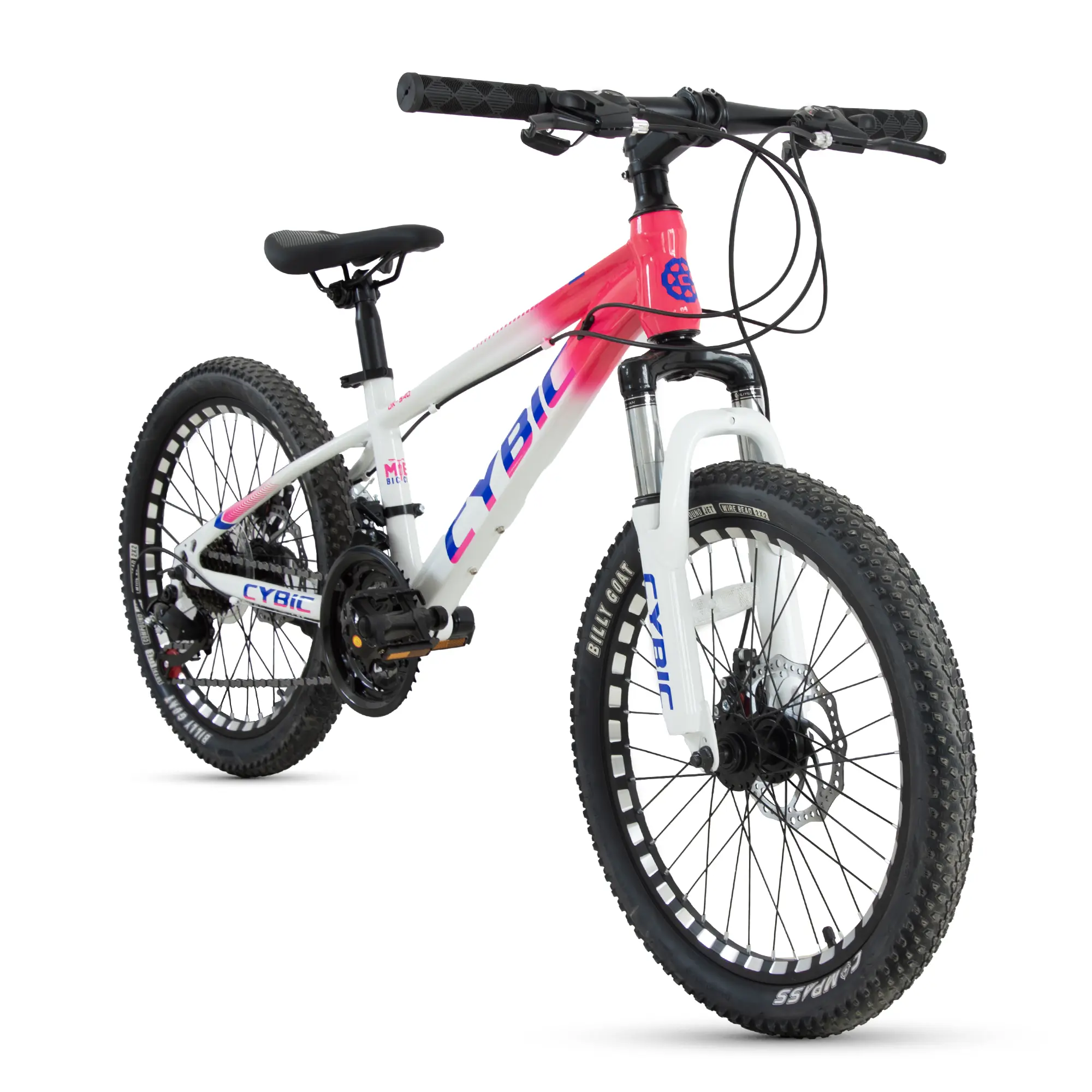 CYBIC 20 inch Kids Mountain Bike for Boys Girls, 7-Speed kid Bicycle with Front Suspension, Dual Disc Brakes, Twist Shifter, Gift For Kids