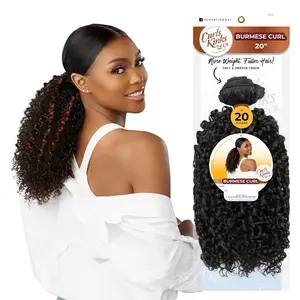 Sensationnel Curls Kinks & Co Burmese Curl CKBC 20" High Heat-Safe Synthetic Hair for Sew-in Glue-on Weaving Quick Weaves & DIY Wig Styles