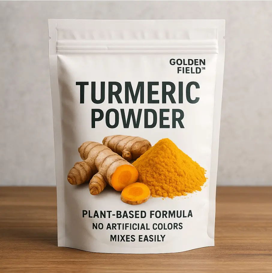 Golden Field Turmeric Powder 6.35oz Plant-Based Formula No Artificial Colors Mixes Easily