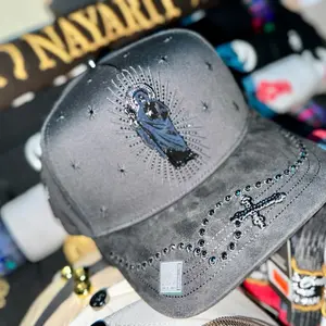 Gorra San Judas BIGG BOSS in 2 Stylish Designs with Embellished Cross and Star Accents for Unique Style